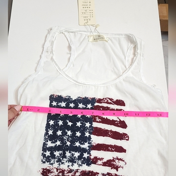 ‼️NEW‼️White American Flag Tank Top Size S - Picture 5 of 5